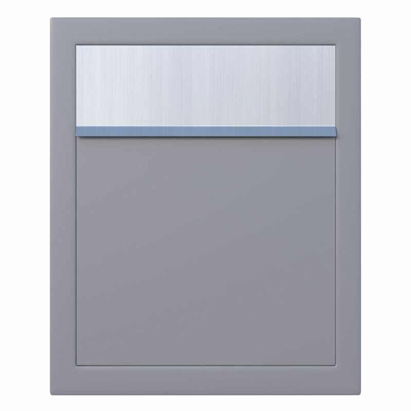 Briefkasten Wandbriefkasten DREAM Grau Metallic RAL 9007 mit Edelstahlklappe
